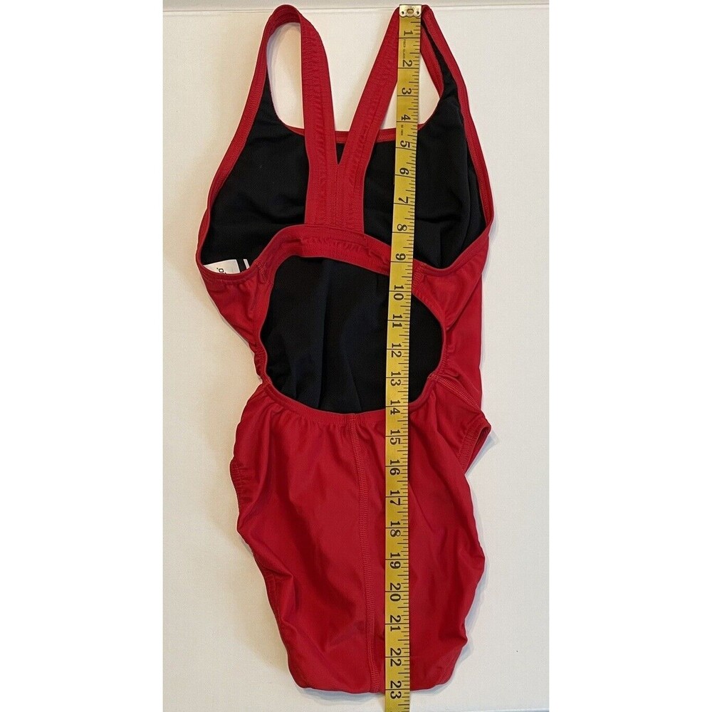 Speedo Women's Solid-Color One-Piece ProLT Swimsuit LC7 High Risk Red Size 8/34 - Picture 5 of 8